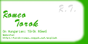 romeo torok business card